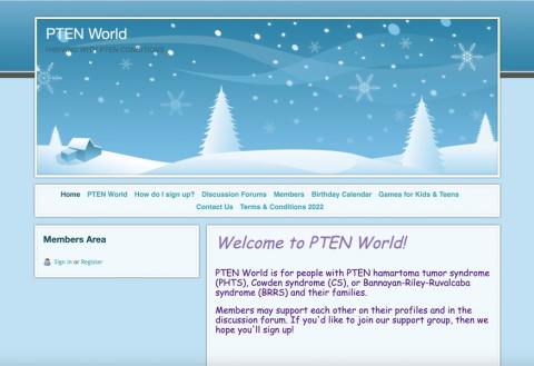 A screenshot of the PTEN World homepage